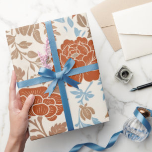 Vintage Botanical Boho Floral Pattern Wrapping Paper