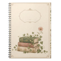 Vintage Botanical Books & Ivy Cottagecore Notebook