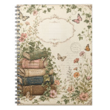 Vintage Botanical Books & Ivy Cottagecore Notebook