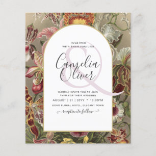 Vintage Botanical Burgundy Floral Wedding Invite Flyer