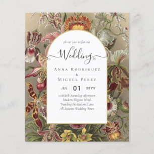 Vintage Botanical Burgundy Floral Wedding Invite Flyer