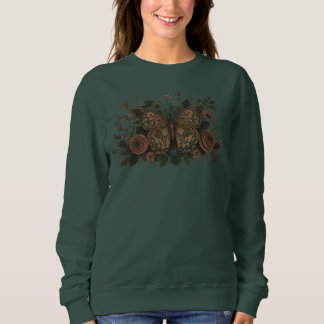 **Vintage Botanical Butterfly Floral Women's T-Shi Sweatshirt