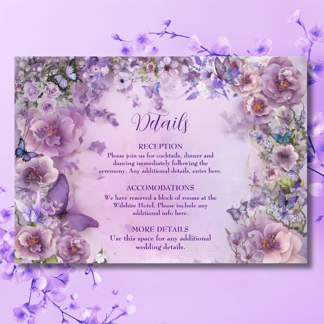 Vintage Botanical Butterfly Lavender Enclosure Card (Creator Uploaded)