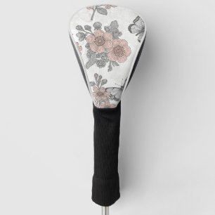 Vintage Botanical Butterfly Toile Pattern (2) Golf Head Cover