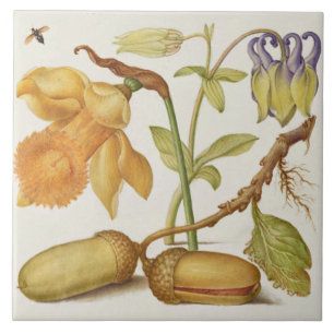 Vintage Botanical Ceramic Tile