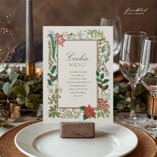 Vintage Botanical Christmas Cookie Exchange Menu