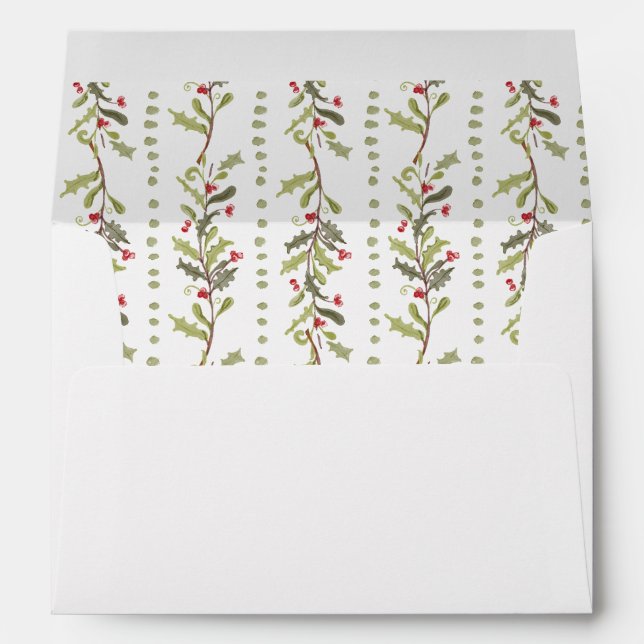 Vintage Botanical Christmas Envelope (Back (Bottom))
