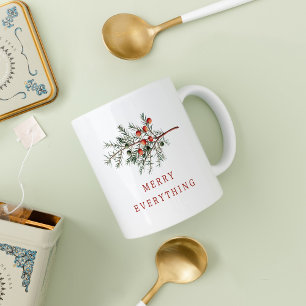 Vintage Botanical Christmas Greenery Coffee Mug