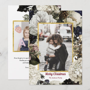 Vintage Botanical Christmas holiday photo cards