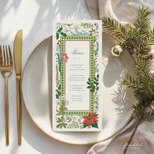 Vintage Botanical Christmas Menu