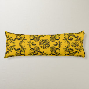 Vintage Botanical Citrus Fruit Print Body Cushion