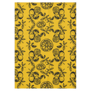 Vintage Botanical Citrus Fruit Print Tablecloth