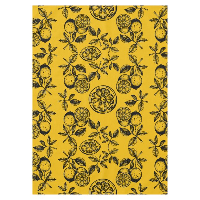 Vintage Botanical Citrus Fruit Print Tablecloth (Front)