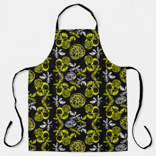 Vintage Botanical Citrus Lemon Print Apron