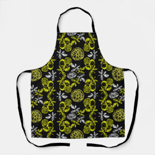 Vintage Botanical Citrus Lemon Print Apron
