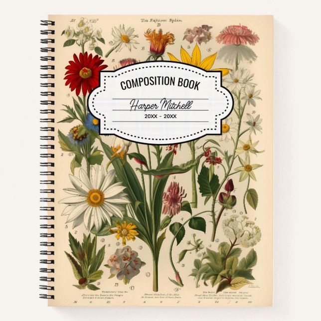 Vintage Botanical Composition Notebook (Front)
