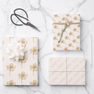 Vintage Botanical Cream  Wrapping Paper Sheet