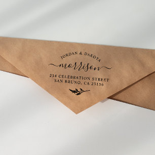 Vintage Botanical Custom Names & Return Address Self-inking Stamp