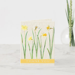 Vintage Botanical Daffodil Thank You