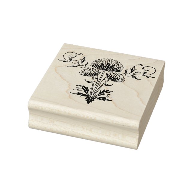 Vintage Botanical Dandelion Seed Heads Graphic  Rubber Stamp (Stamp)