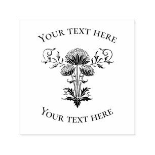 Vintage Botanical Dandelion Seed Heads with Text Self-inking Stamp