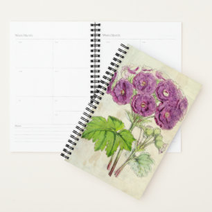 Vintage Botanical Double Fringed Chinese Primrose Planner