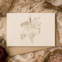 Vintage Botanical Elegance Beige RSVP Card