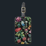Vintage Botanical Elegance Black Luggage Tag<br><div class="desc">Travel in style with our 'Vintage Botanical Elegance' luggage tag,  adorned with an exquisite array of vintage floral illustrations. Bring vintage elegance with you on every trip! Art and design © 1201AM Creative Studio</div>
