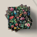 Vintage Botanical Elegance Black Tile<br><div class="desc">Immerse yourself in the timeless beauty of our 'Vintage Botanical Elegance' collection, designed to add a touch of nature's artistry to any space. Each ceramic tile features a lush tableau of vintage-inspired florals, rendered in exquisite watercolor tones against a classic black backdrop. Ideal for interior designers and home renovators seeking...</div>