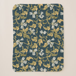 Vintage Botanical Elegance   Sherpa Blanket