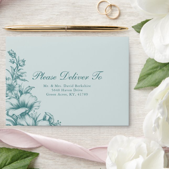 Vintage Botanical Elegance Wedding Stationary Envelope (Wedding)