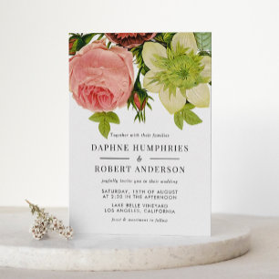 Vintage Botanical Elegant Floral Wedding Invitation