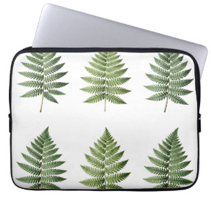 Vintage Botanical Fern Leaves Illustration Pattern Laptop Sleeve