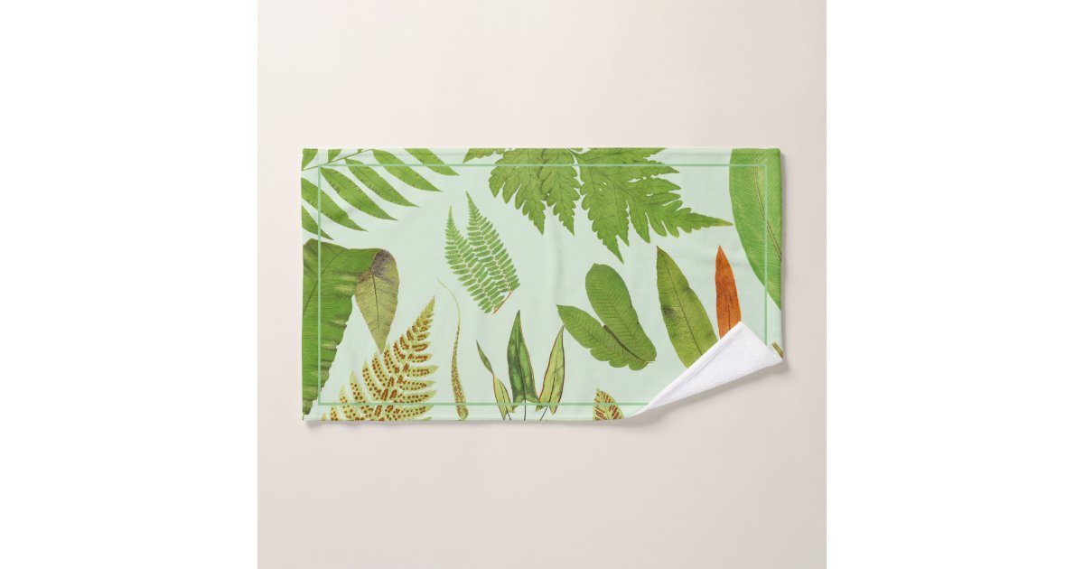 Vintage Botanical Ferns Hand Towel Zazzle