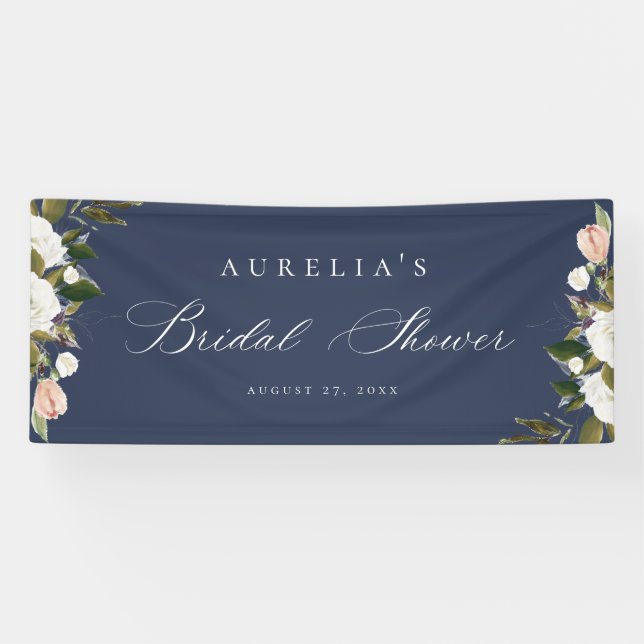 Vintage Botanical Floral Bridal Shower Banner (Horizontal)