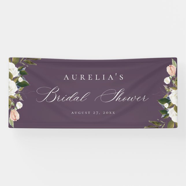 Vintage Botanical Floral Bridal Shower Banner (Horizontal)