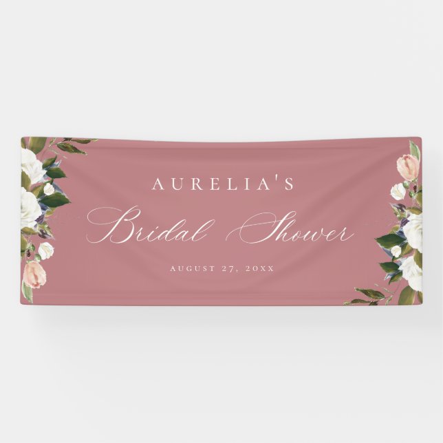 Vintage Botanical Floral Bridal Shower Banner (Horizontal)