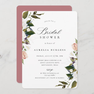 Vintage Botanical Floral Bridal Shower Invitation