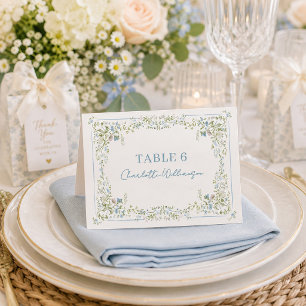 Vintage Botanical Floral Bridal Shower Place Cards