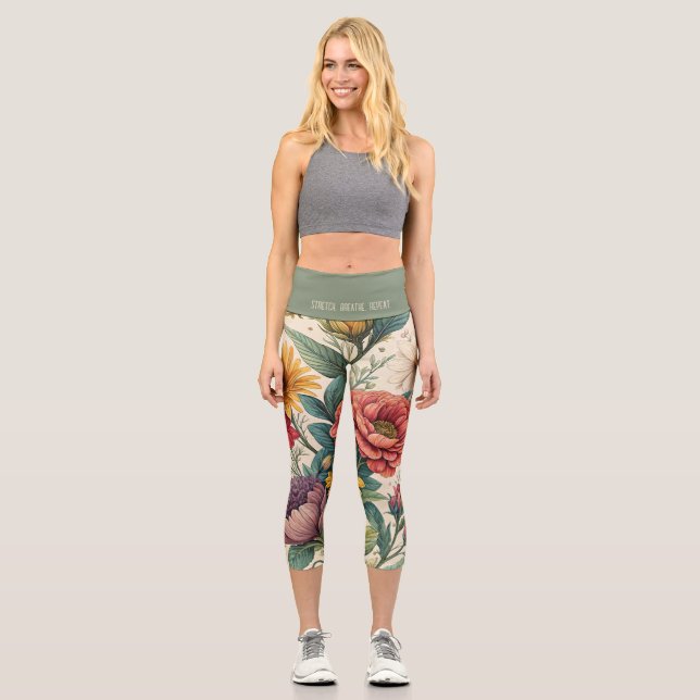 Vintage Botanical Floral Capri (Front)