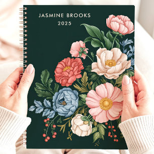 Vintage Botanical Floral Custom Name Planner