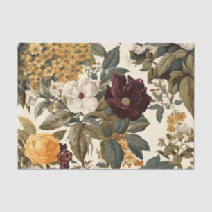 Vintage Botanical Floral Decoupage Print Tissue Paper
