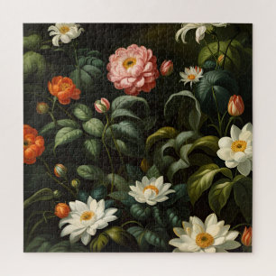 Vintage Botanical Floral Garden Still Life Jigsaw Puzzle