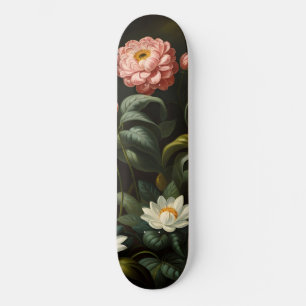 Vintage Botanical Floral Garden Still Life Skateboard