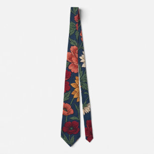 Vintage Botanical Floral Garden Tie