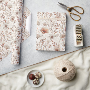 Vintage Botanical Floral Garden Wrapping Paper