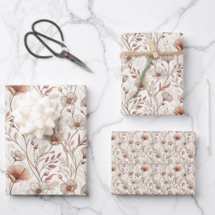 Vintage Botanical Floral Garden Wrapping Sheets