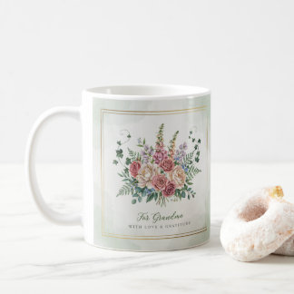 Vintage Botanical Floral  Grandma Coffee Mug