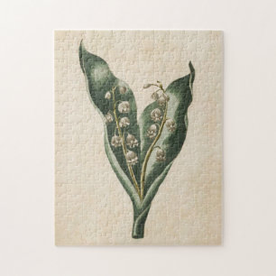 Vintage Botanical Floral Lily of the Valley Jigsaw Puzzle