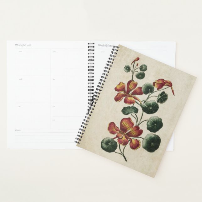 Vintage Botanical Floral Nasturtium Planner (Display)